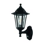 Eglo Wandleuchte Duanera Schwarz | IP44 - Geeignet für 1x E27 - Bewegungssensor